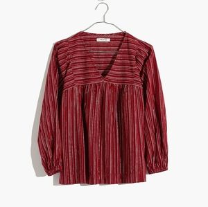 Swingy Peasant Top in Metallic Stripe size M